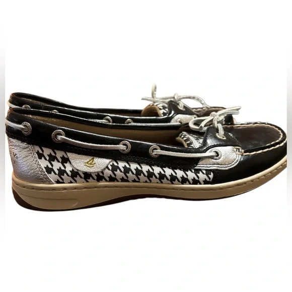 Black Houndstooth Sperrys Size 8 - Picture 4 of 6
